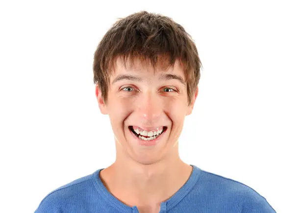 Cheerful Young Man Isolated on the White Background