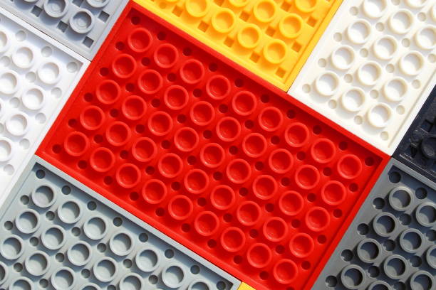 istock Abstract gray color texture.Children's constructor lies on a flat surface. 1403626379