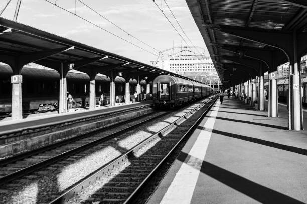 Train at Bucharest North Railway Station (Gara de Nord Bucharest) Romania, 2022