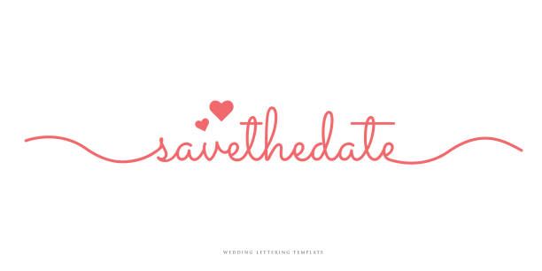 Save the date - wedding lettering design. Heart shape vector illustration. Stock illustration Save the date - wedding lettering design. Heart shape vector illustration. Stock illustration making a reservation stock illustrations