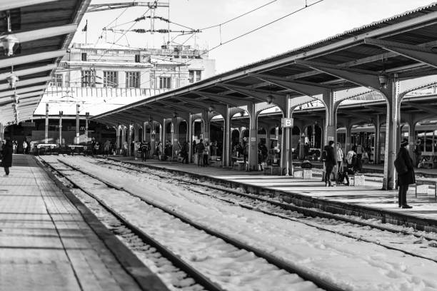 Train at Bucharest North Railway Station (Gara de Nord Bucharest) Romania, 2022