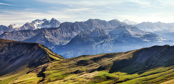 Holidays in Switzerland - Piz Palü mountain in the Bernina Range of the Alps