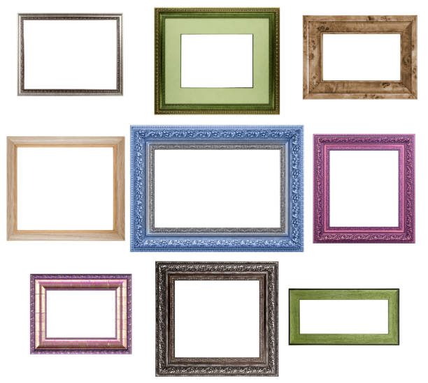 istock Collection of various antique frames on white background 1403630474