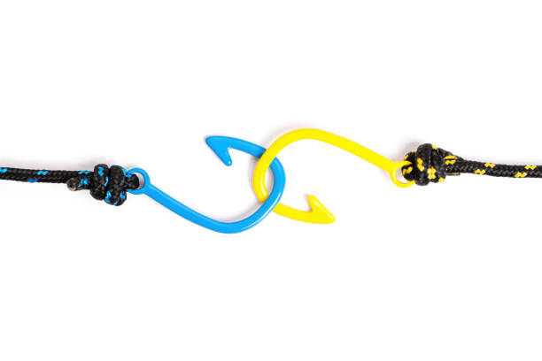istock Two nautical bracelets hooked together on white 1403631928