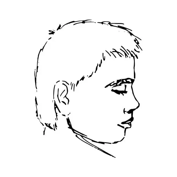 Vector illustration of Portrait illustration. Sketch of a man. Hand-drawn face line