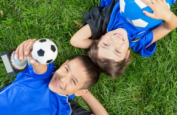 istock Sibling soccer portrait 1403638466