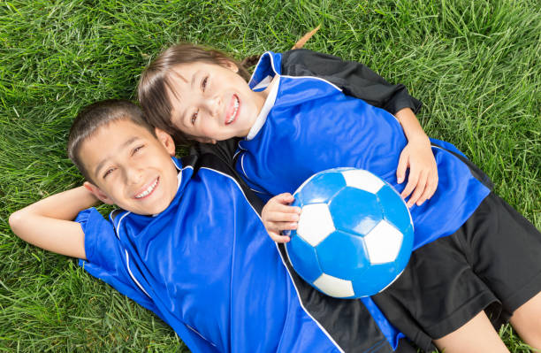 istock Sibling soccer portrait 1403638877