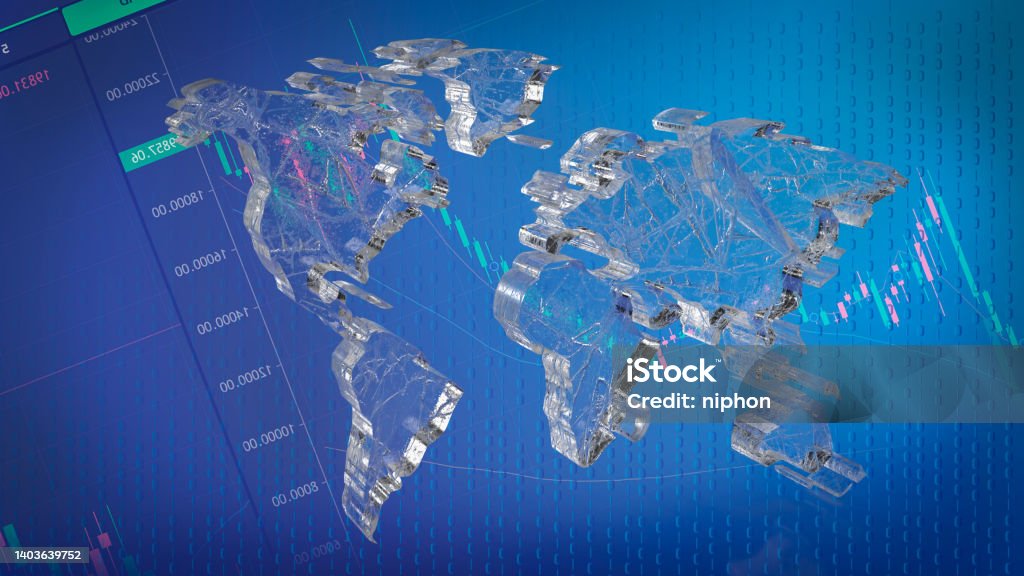 World Map Rendering The World Map On Business Background 3d Rendering Stock Photo ...