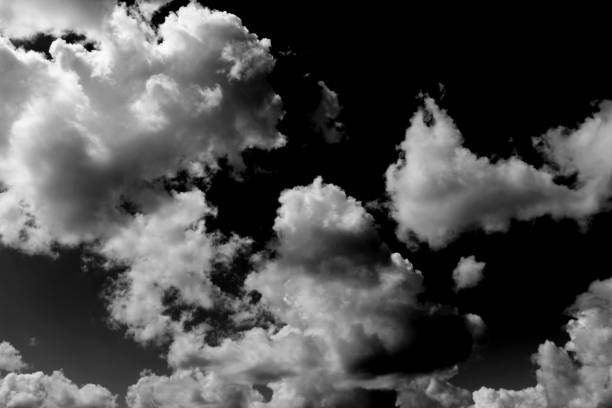 istock Abstract photo of a black sky with white clouds. 1403639816