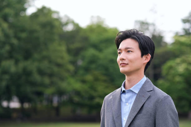 istock Portrait of man in forest 1403642295