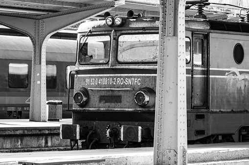 Train at Bucharest North Railway Station (Gara de Nord Bucharest) in Romania, Eastern Europe