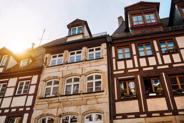 Historic half-timbered houses in the Weissgerbergasse in Nuremberg
