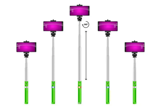 Vector illustration of selfie stick 1