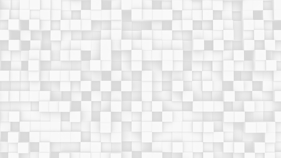 White geometric abstract background with array of small cubes. 3D illustration