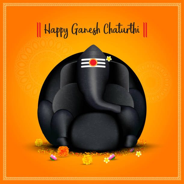 szczęśliwy ganesh chaturthi ilustracja wektorowa - posąg kanipakam vinayaka - happy holidays stock illustrations