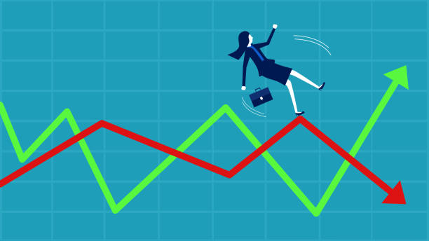 istock Stock market fluctuates. Unstable economic stock chart. vector illustration 1403652999