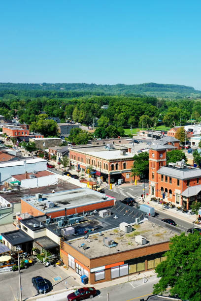 istock Aerial vertical view of Milton, Ontario, Canada on spring day 1403658239
