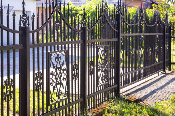 istock Black Wrought Fence. 1403658750