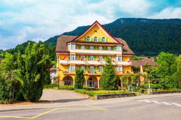 Beauty house in Weggis. Weggis is a town on the northern shore of Lucerne Lake in the  Luzern canton in Switzerland