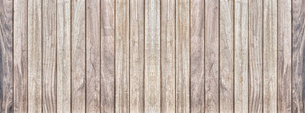 istock Old light color wood wall for seamless wood panorama background and texture. 1403670859