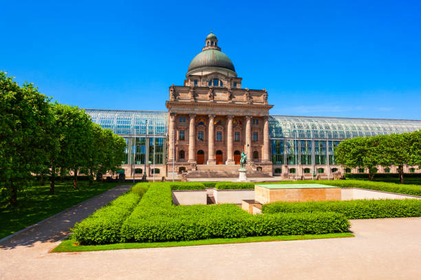 Bavarian State Chancellery or Bayerische Staatskanzlei, Munich Bavarian State Chancellery or Bayerische Staatskanzlei building in the centre of Munich city in Germany bavarian state parliament stock pictures, royalty-free photos & images