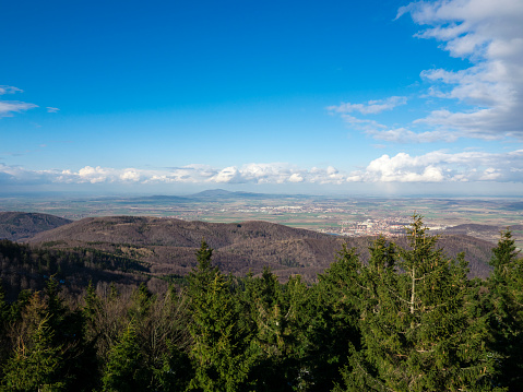 A view of the Owl Mountains (Góry Sowie) from Kalenica Mountain in Poland
