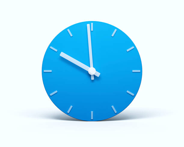 istock Blue wall Clock on isolated white background with Shadow 3d Illustration. 10 O'clock 1403681922