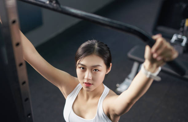 istock Asian models exercise in the gym 1403682826