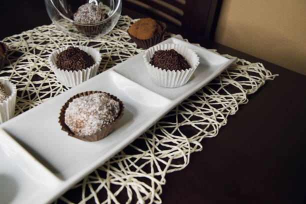 istock Truffles topped with chocolate or coconut noodles 1403684025