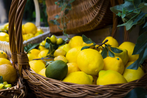 istock shot of a decoration with artificial lemons .  close up 1403687738