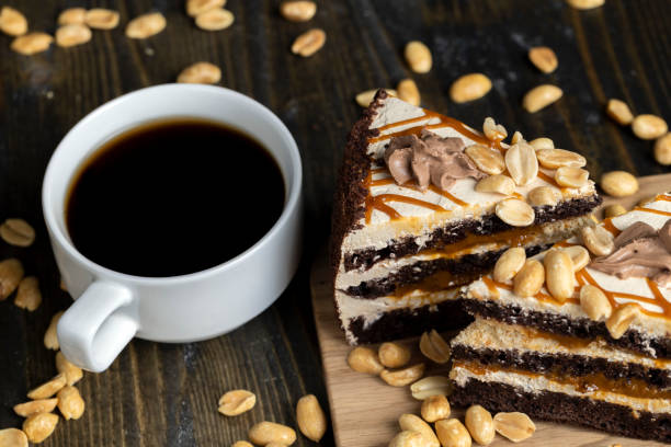 istock caramel cake with peanuts and buttercream, close up 1403687874