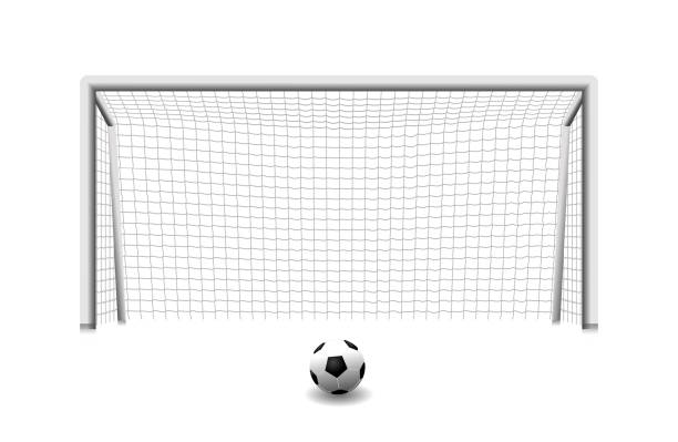 illustrazioni stock, clip art, cartoni animati e icone di tendenza di calcio a porta 1 - goal scoreboard soccer soccer ball