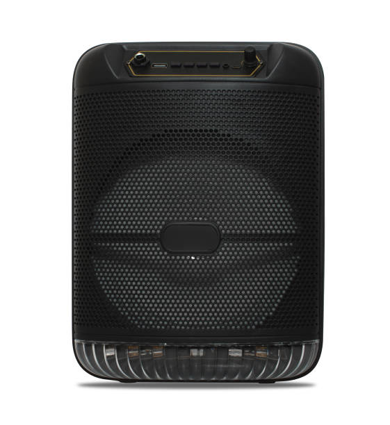 istock speaker, sound system for listening to music, on a white background 1403689360