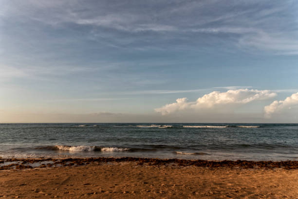 Caribbean beaches cloudy stock photo