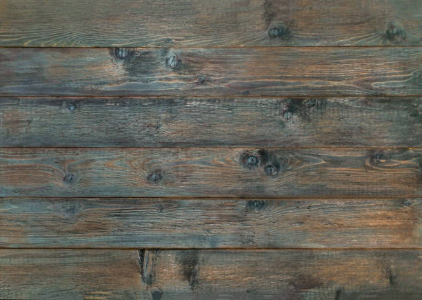 parete in legno materiale naturale sfondo texture concept - knotted wood plank wall abstract texture foto e immagini stock