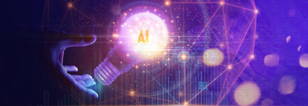 istock Businessman hand showing light bulb and brain network with Ai business and technology, innovative in futuristic, network connection innovation and technologies. 1403692664