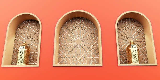 istock Display podium with arabic style, Pastel minimal scene for product display, Stage showcase, 1403692695