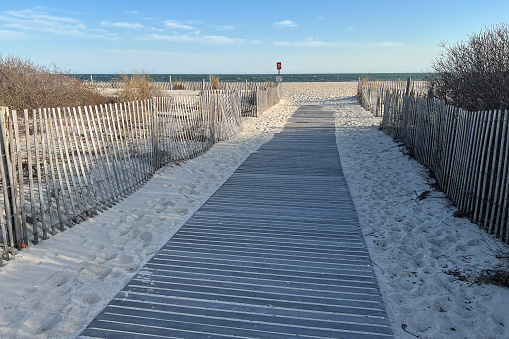 Boardwalk to beach, Cape May, New Jersey, USA