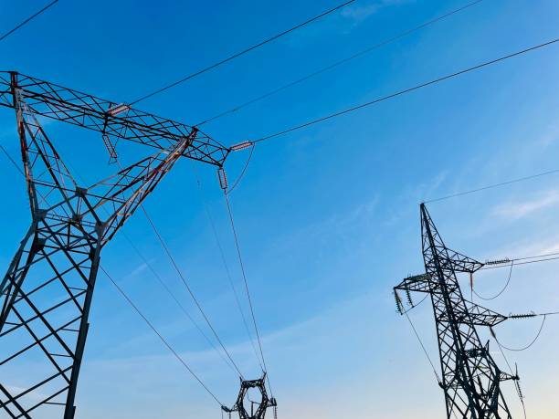 istock Electricity pylons electricity pole high transmission lines 1403699741