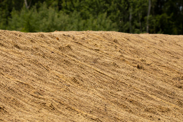 istock jute geotextile, material  for covering embankments during construction work 1403703468