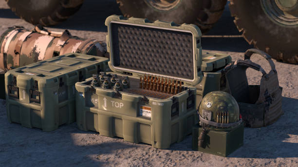 Military tactical equipment ready for the departure | 3D render stock photo