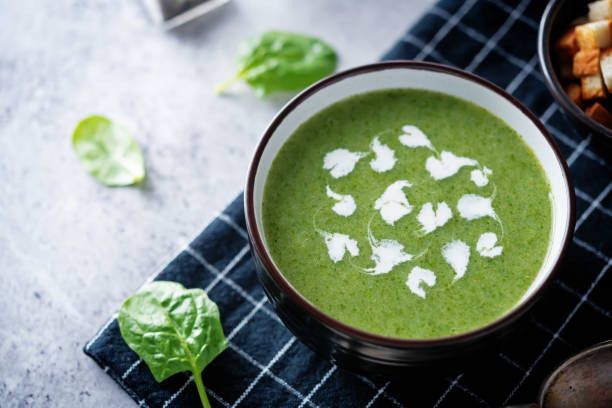 istock Spinach potato soup in a bowl 1403706798