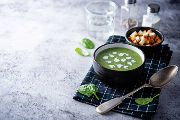 istock Spinach potato soup in a bowl 1403706807