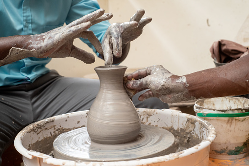 Pot making from clay soil