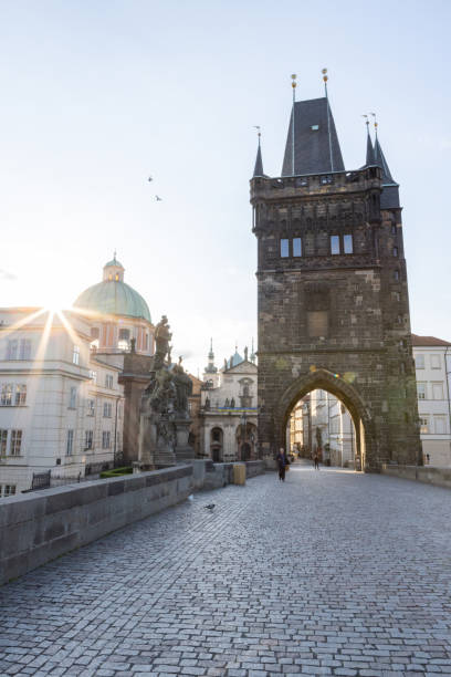 istock Prague cityscape from Charles bridge 1403717873