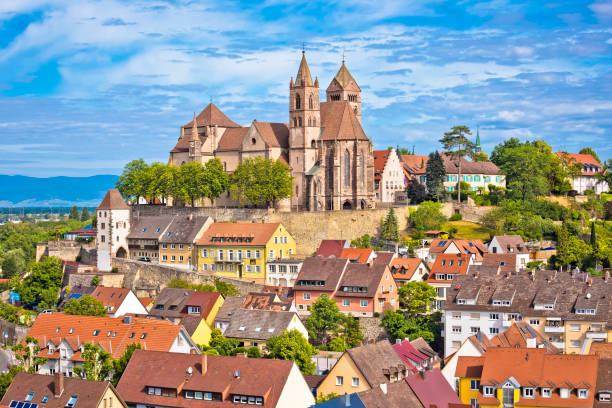 istock Historic town of Breisach cathedral and rooftops view 1403718955