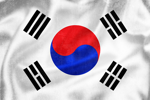 South Korea flag waving
