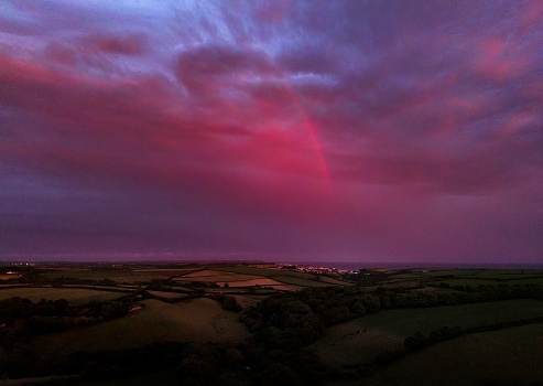 An amazing rainbow during sunset over Porthleven. This was right after a storm.