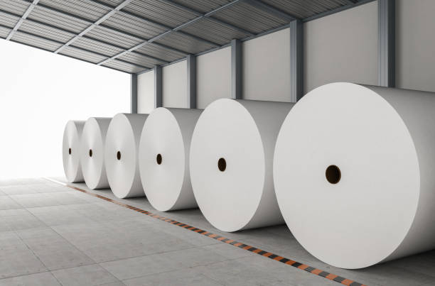 istock White paper roll in factory 1403734662