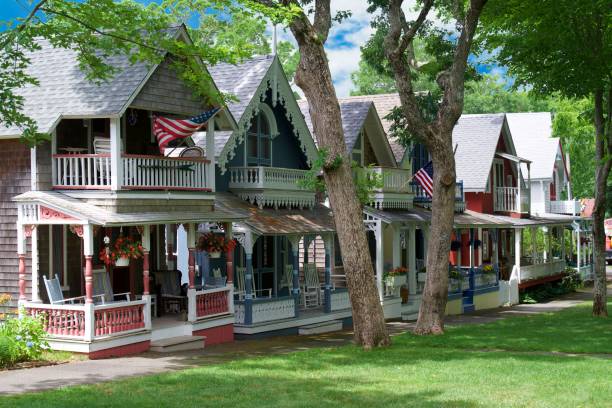 istock Gingerbread Cottages of Martha's Vineyard 1403744949